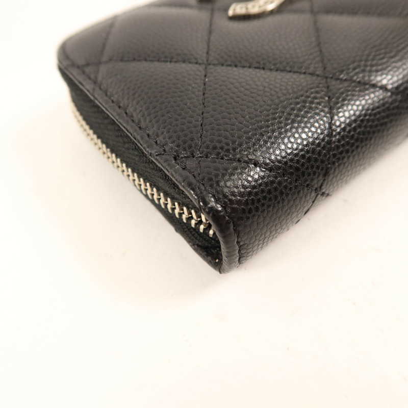 CHANEL 牛皮皮革Card Case銀扣卡片套-11