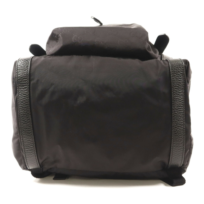 GUCCI 尼龍GG Logo Flap Drawstring Backpack銀扣背包-3