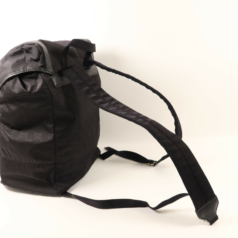 GUCCI 尼龍GG Logo Flap Drawstring Backpack銀扣背包-7