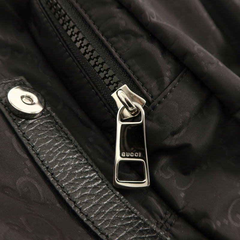 GUCCI 尼龍GG Logo Flap Drawstring Backpack銀扣背包-8