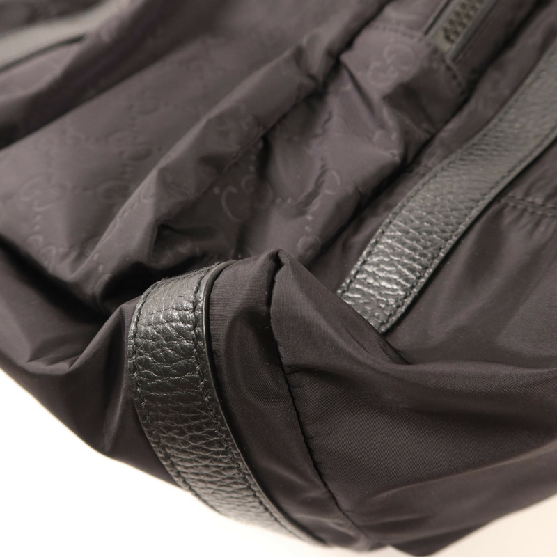 GUCCI 尼龍GG Logo Flap Drawstring Backpack銀扣背包-12