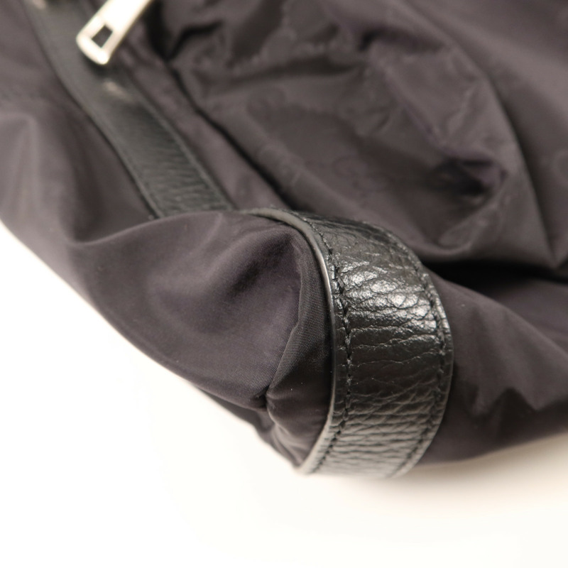 GUCCI 尼龍GG Logo Flap Drawstring Backpack銀扣背包-13