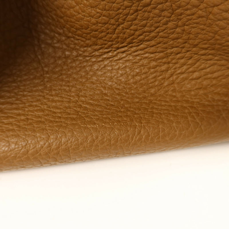HERMES Clemence皮革Lindy 34銀扣手挽肩背兩用袋Tabac Camel-21