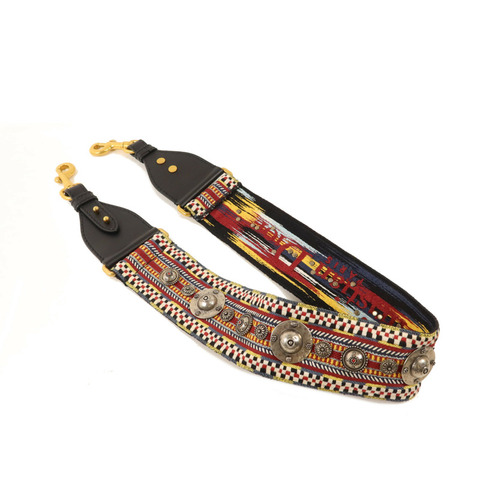 Dior 牛皮皮革/布料Medallion Embroidery Bag Strap金扣肩背帶