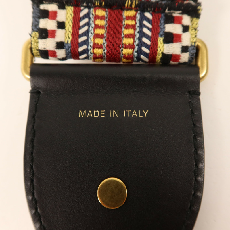 Dior 牛皮皮革/布料Medallion Embroidery Bag Strap金扣肩背帶-7