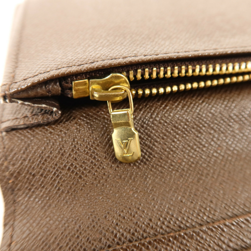 LOUIS VUITTON Damier Portefeuille Brazza金扣長錢包-7