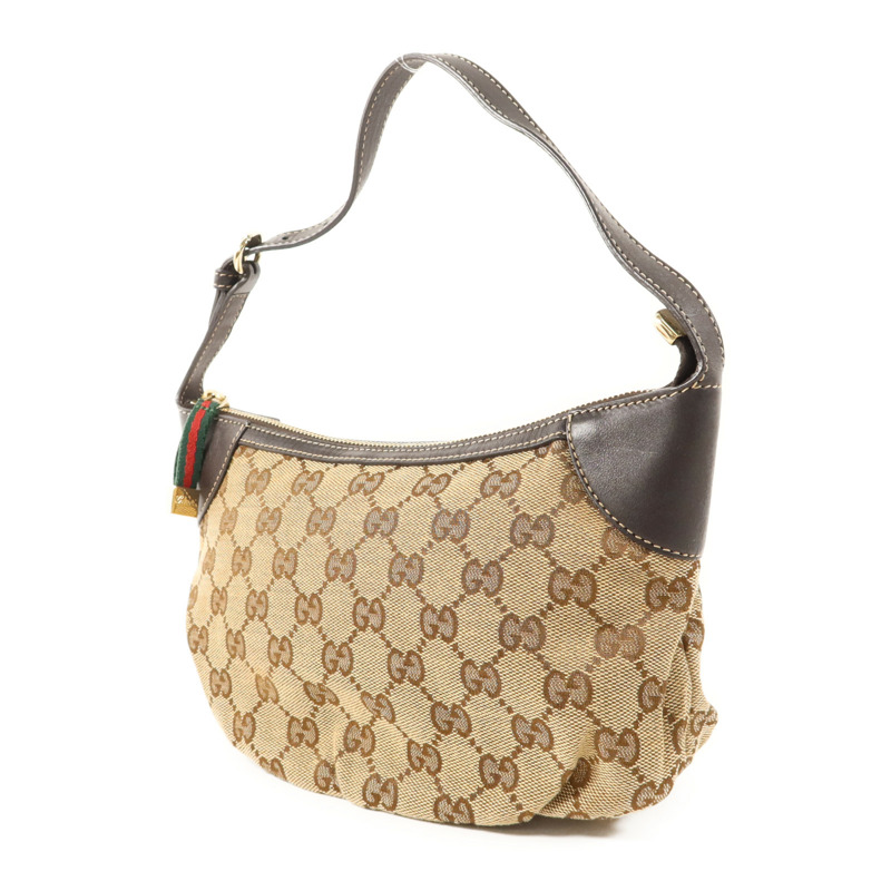 GUCCI 帆布Accessory Pouch Sherry Line Vintage金扣手挽袋-2