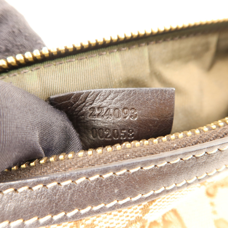 GUCCI 帆布Accessory Pouch Sherry Line Vintage金扣手挽袋-6