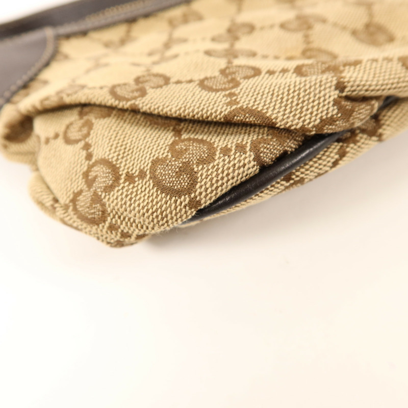 GUCCI 帆布Accessory Pouch Sherry Line Vintage金扣手挽袋-9