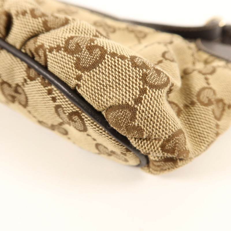 GUCCI 帆布Accessory Pouch Sherry Line Vintage金扣手挽袋-11