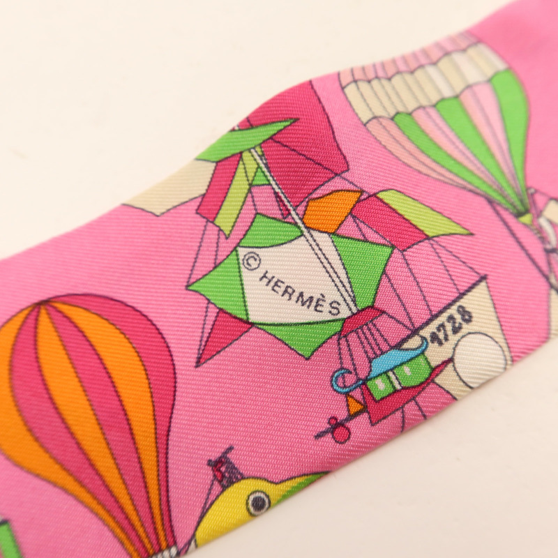 HERMES 絲質Twilly絲巾-4