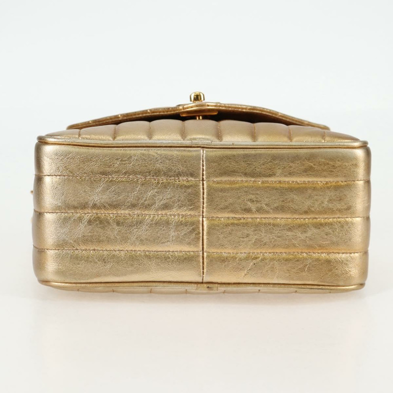 【日本直送】香奈兒 (CHANEL) 絎縫鏈條單肩包，羊皮材質，紅色，金色雙C標誌，正品編號 134958SV-4