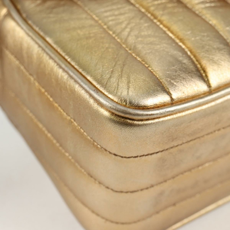 【日本直送】香奈兒 (CHANEL) 絎縫鏈條單肩包，羊皮材質，紅色，金色雙C標誌，正品編號 134958SV-14