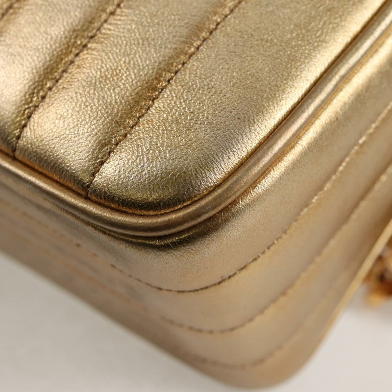 【日本直送】香奈兒 (CHANEL) 絎縫鏈條單肩包，羊皮材質，紅色，金色雙C標誌，正品編號 134958SV-17