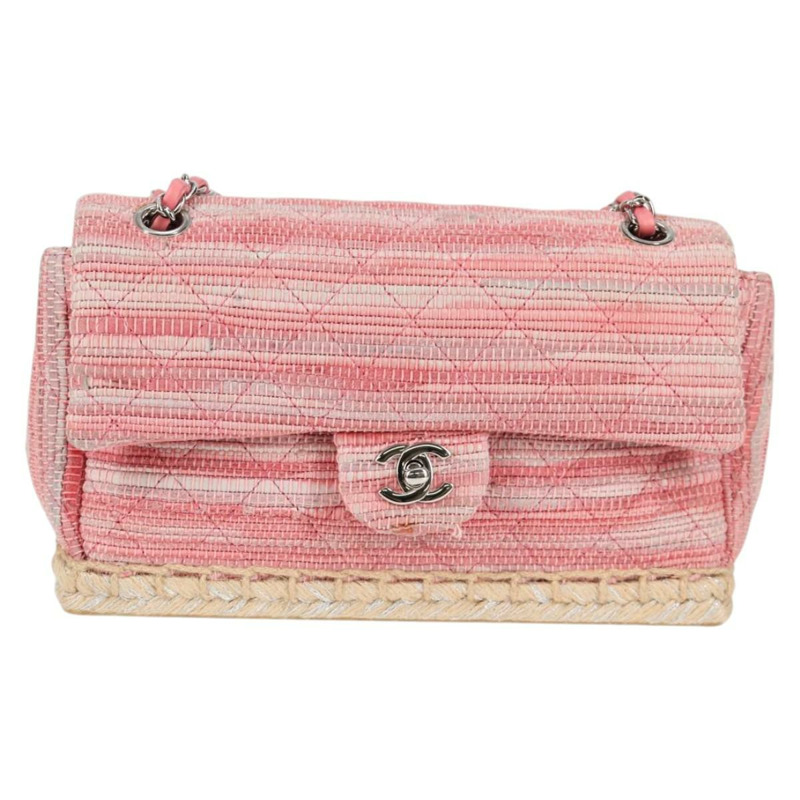 【日本直送】香奈兒 (CHANEL) 鏈條絎縫 25 肩背包，粉紅色皮革，CC 標誌，正品編號 132925SAV-12