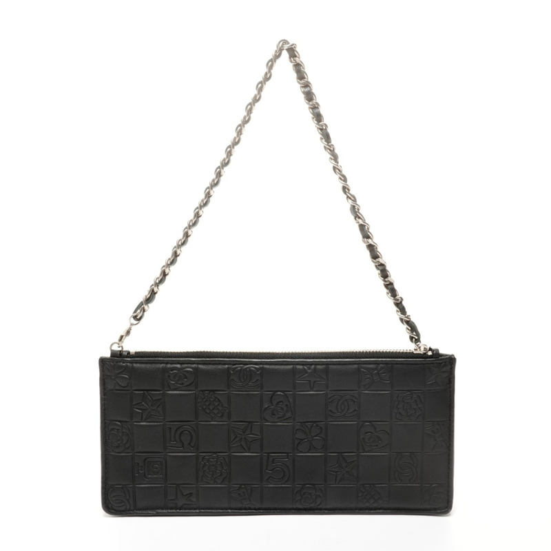 香奈兒黑色Icon Motif羊皮單肩手提包 WS24896-2