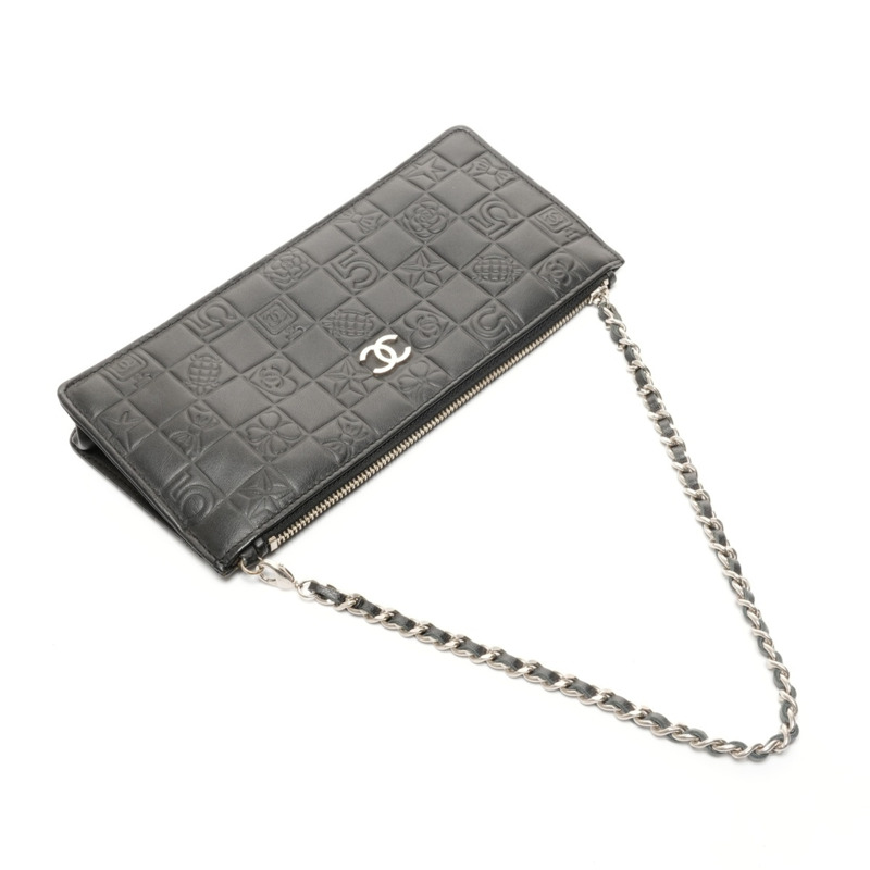 香奈兒黑色Icon Motif羊皮單肩手提包 WS24896-8