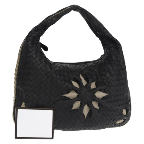 BOTTEGAVENETA INTRECCIATO Hobo 肩背包 皮革 黑色 115653 正品 161573SAV