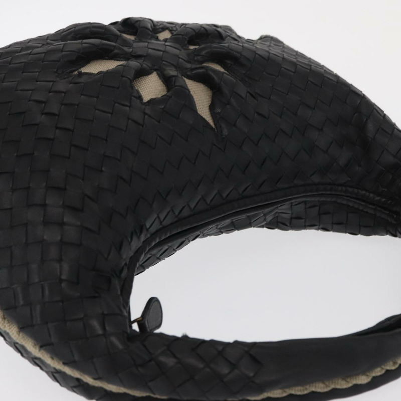 【日本直送】BOTTEGAVENETA INTRECCIATO Hobo 肩背包 皮革 黑色 115653 正品 161573SAV-5