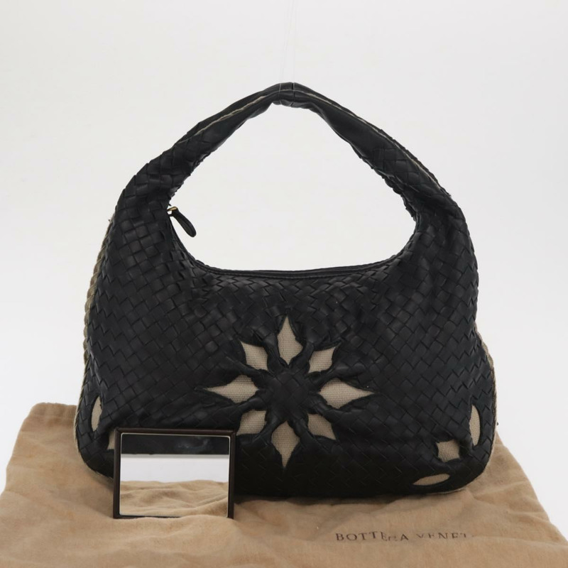 【日本直送】BOTTEGAVENETA INTRECCIATO Hobo 肩背包 皮革 黑色 115653 正品 161573SAV-11