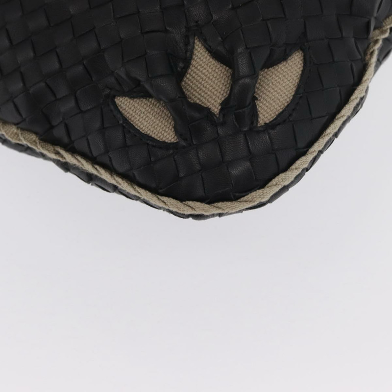 【日本直送】BOTTEGAVENETA INTRECCIATO Hobo 肩背包 皮革 黑色 115653 正品 161573SAV-15