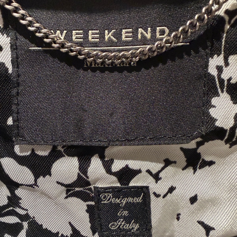 Weekend Max Mara 義大利設計 復古黑白大圓點 長版風衣/大衣 (Size 46)-15