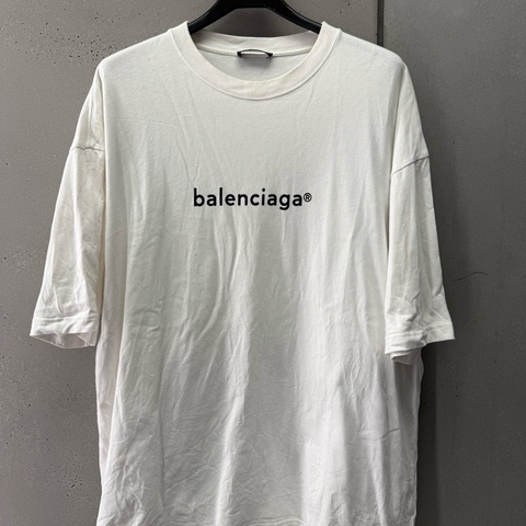 二手巴黎世家白色小logo短袖T恤