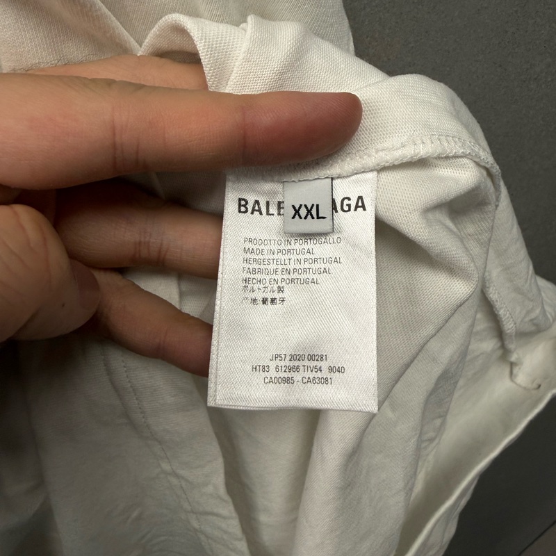 二手巴黎世家白色小logo短袖T恤-2