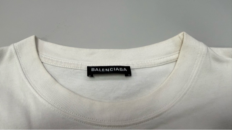 二手巴黎世家白色小logo短袖T恤-4