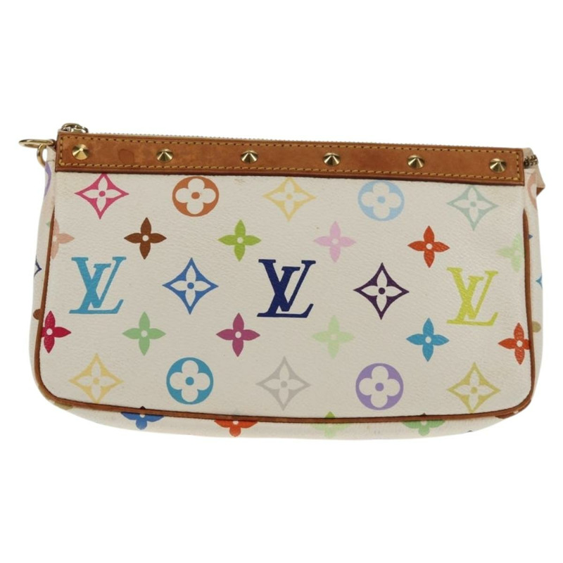【日本直送】路易威登 (LOUIS VUITTON) 多彩 Pochette Accessoires 手拿包 白色 M92649 LV Auth 145617V-1