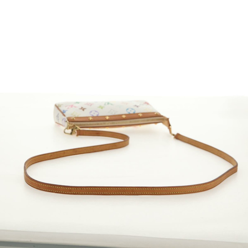 【日本直送】路易威登 (LOUIS VUITTON) 多彩 Pochette Accessoires 手拿包 白色 M92649 LV Auth 145617V-7