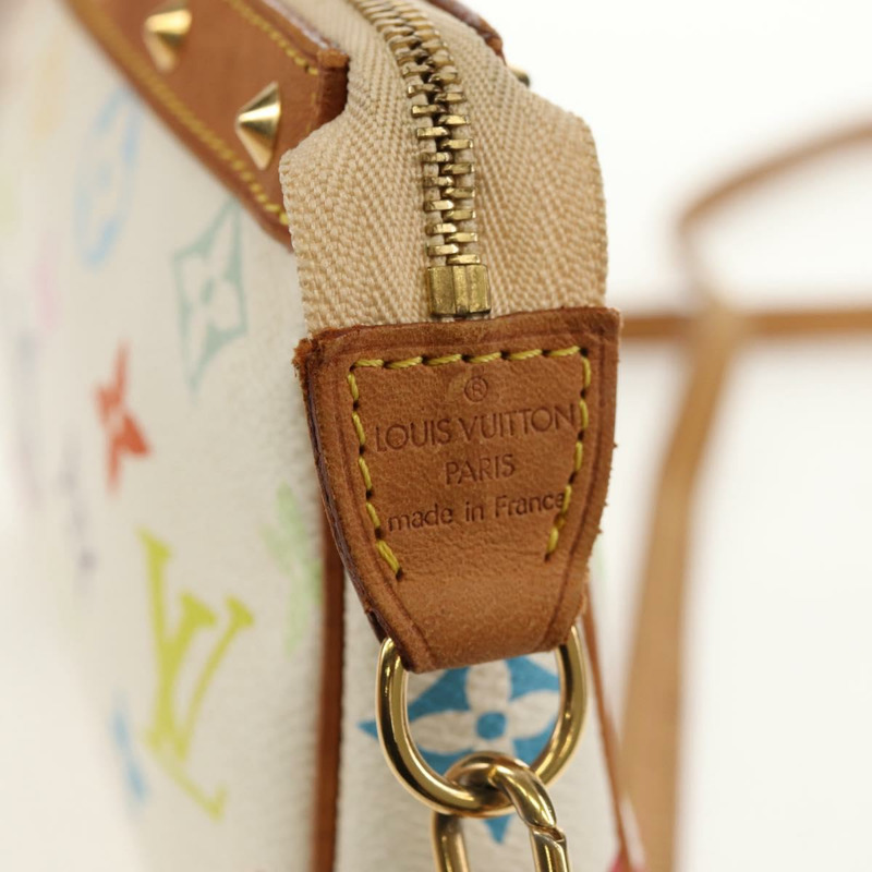 【日本直送】路易威登 (LOUIS VUITTON) 多彩 Pochette Accessoires 手拿包 白色 M92649 LV Auth 145617V-19