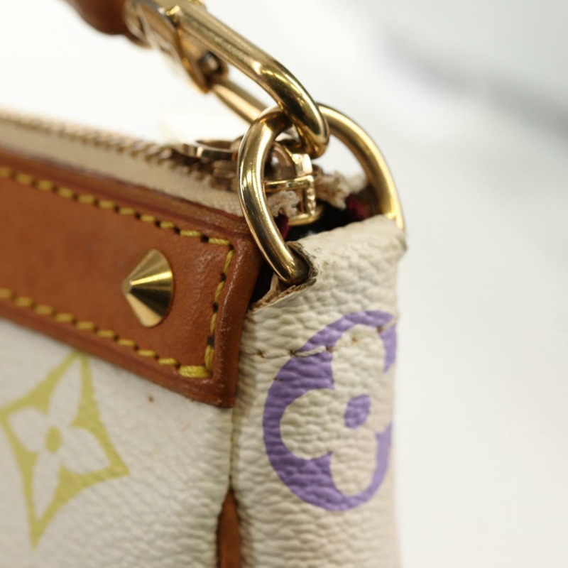 【日本直送】路易威登 (LOUIS VUITTON) 多彩 Pochette Accessoires 手拿包 白色 M92649 LV Auth 145617V-20