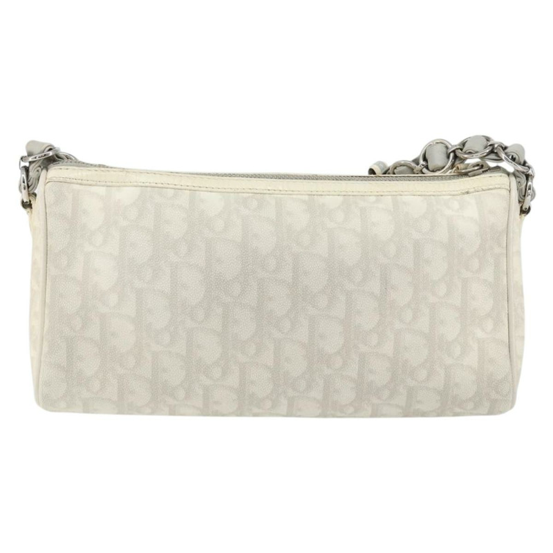 【日本直送】Christian Dior Romantic Trotter帆布單肩包 PVC 白色銀色 正品 150352V-1
