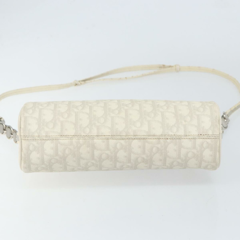 【日本直送】Christian Dior Romantic Trotter帆布單肩包 PVC 白色銀色 正品 150352V-4