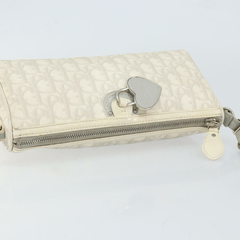 【日本直送】Christian Dior Romantic Trotter帆布單肩包 PVC 白色銀色 正品 150352V-5