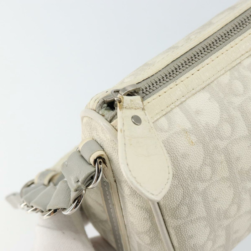【日本直送】Christian Dior Romantic Trotter帆布單肩包 PVC 白色銀色 正品 150352V-9