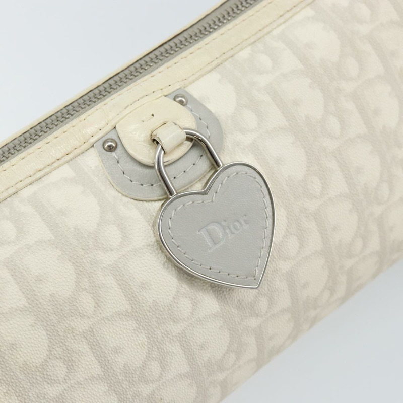 【日本直送】Christian Dior Romantic Trotter帆布單肩包 PVC 白色銀色 正品 150352V-18
