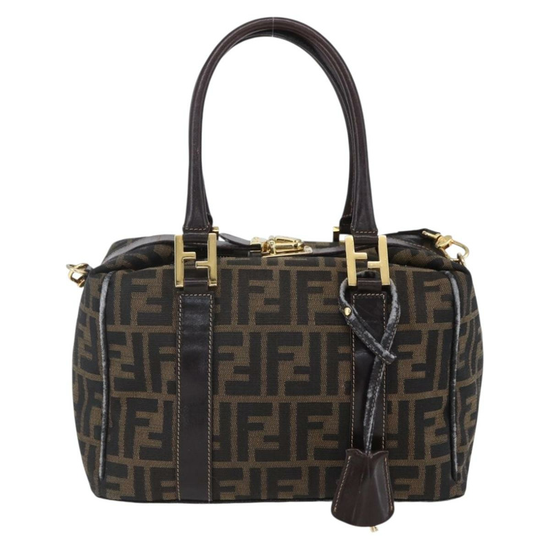 【日本直送】FENDI Zucca帆布手提包 2way 黑色棕色 正品 150808-12