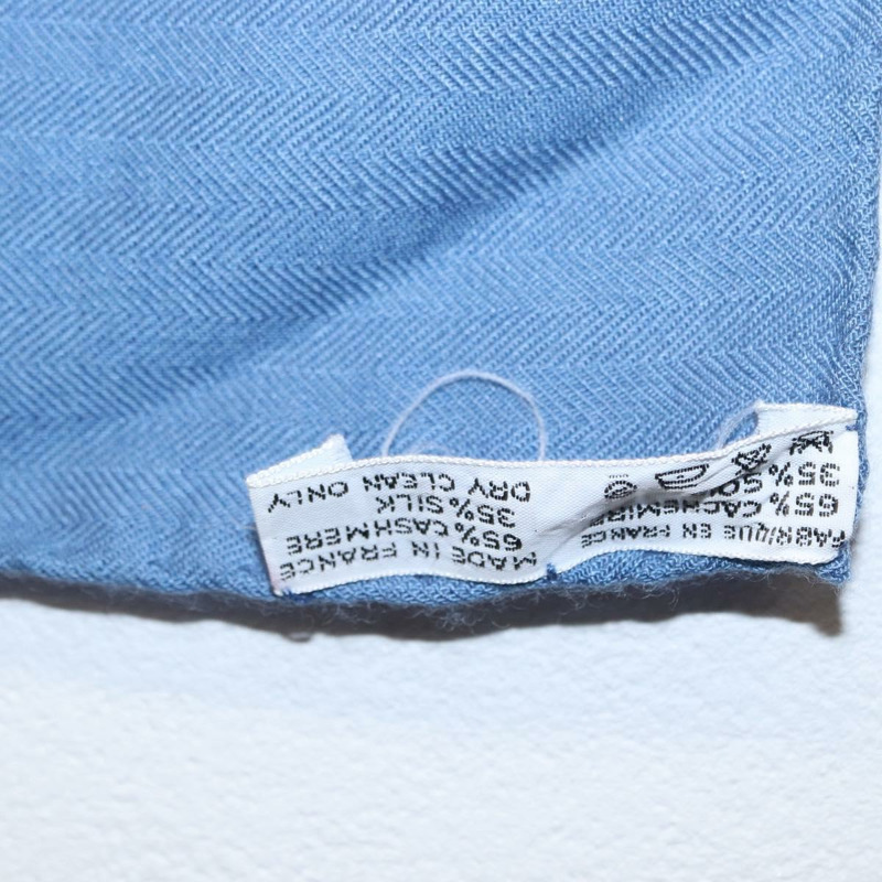 【日本直送】愛馬仕 Carre 140 絲巾，真絲羊絨混紡，淺藍色，正品編號 121330V-13