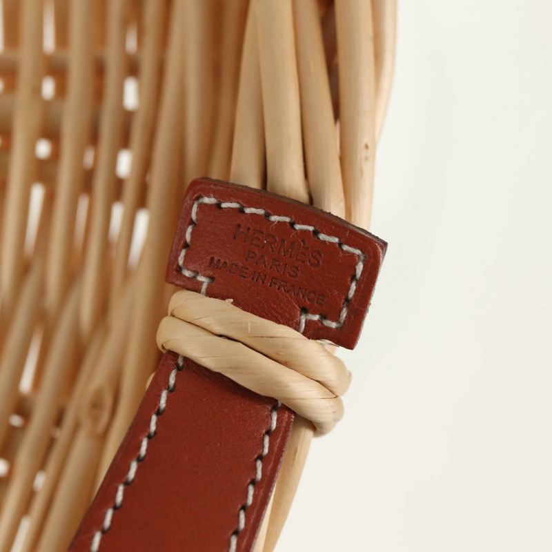 【日本直送】愛馬仕 (HERMES) 圓形藤編托盤，米色木質，正品 mr1545SAV-10