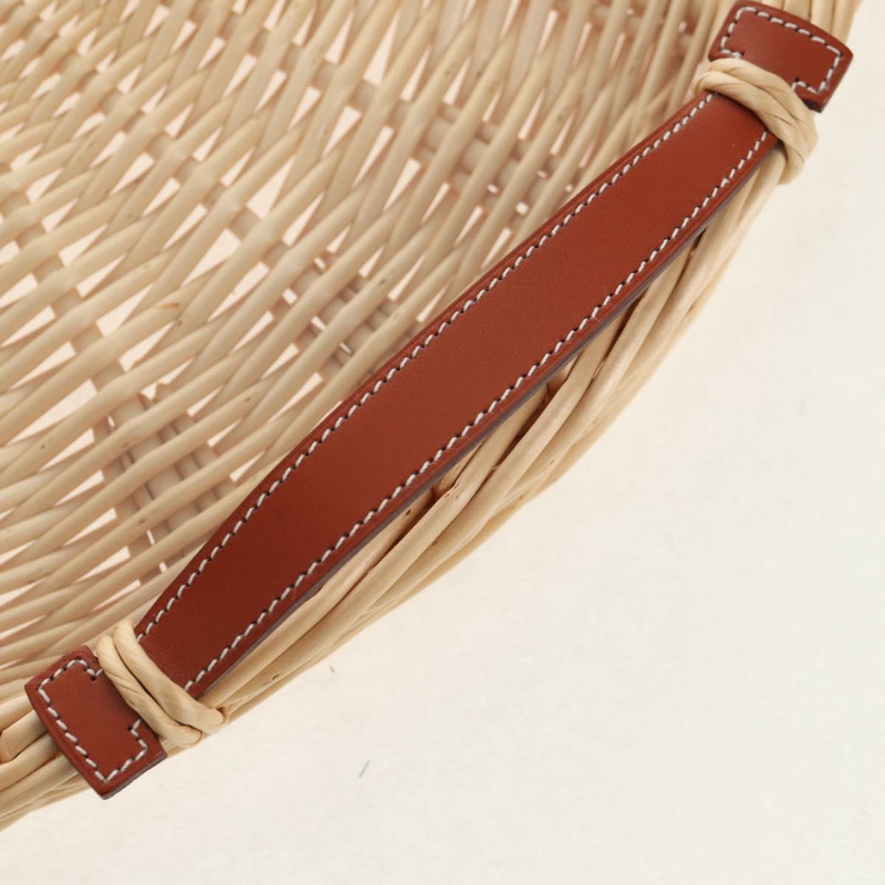 【日本直送】愛馬仕 (HERMES) 圓形藤編托盤，米色木質，正品 mr1545SAV-12