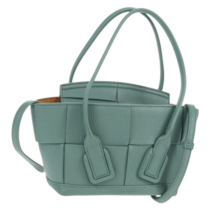 【日本直送】BOTTEGA VENETA MAXI INTRECCIATO 迷你 Arco 包皮革 2way 綠色 正品 mr1536V-0