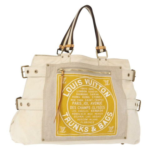 路易威登 Cruise Line Globe Shopper GM 帆布米色購物袋 M95110 正品 mr1546