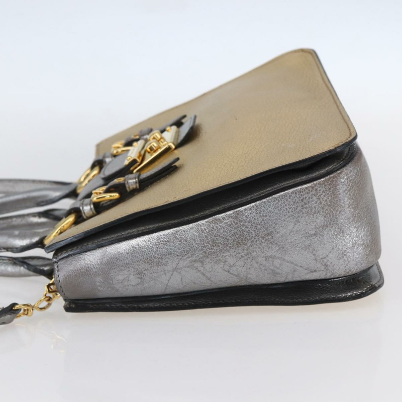 【日本直送】Miu Miu Madras 手提包 皮革 2way 金色 Auth mr1549-2