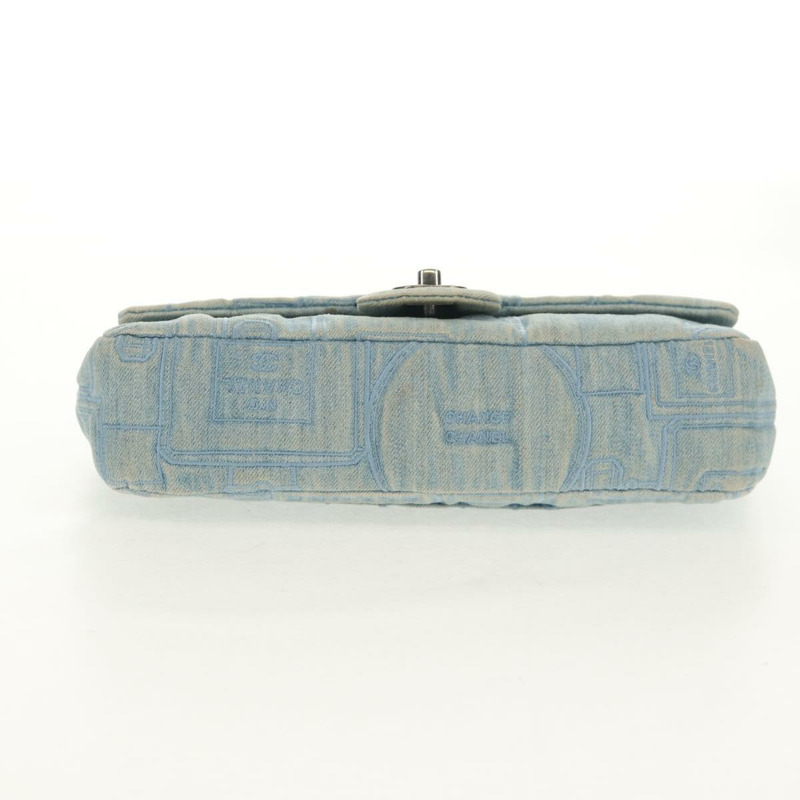 【日本直送】香奈兒 Coco 香水鏈肩背包，牛仔布淺藍色，CC 標誌，貨號 145068AV-4