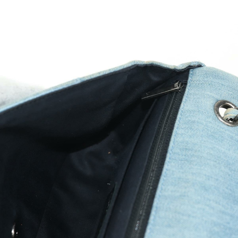 【日本直送】香奈兒 Coco 香水鏈肩背包，牛仔布淺藍色，CC 標誌，貨號 145068AV-22