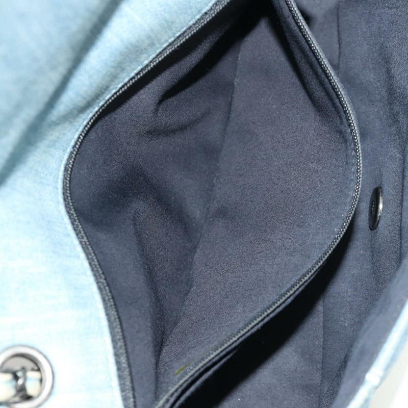 【日本直送】香奈兒 Coco 香水鏈肩背包，牛仔布淺藍色，CC 標誌，貨號 145068AV-25