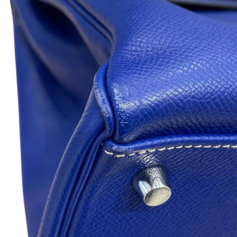 HERMES 愛馬仕 KELLY 35 凱莉包 EPSOM 電光藍 內縫 銀釦-5