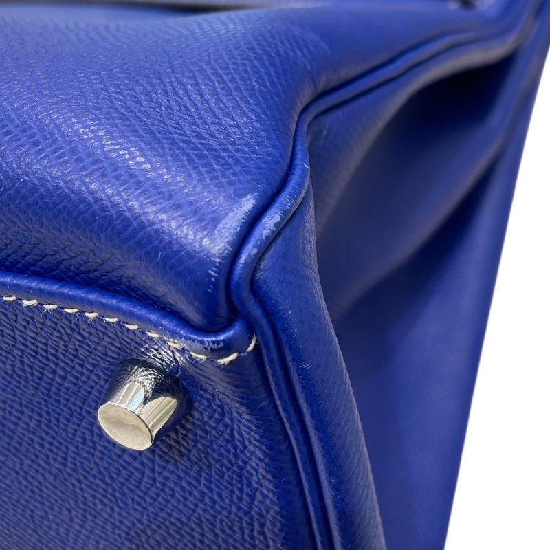 HERMES 愛馬仕 KELLY 35 凱莉包 EPSOM 電光藍 內縫 銀釦-6